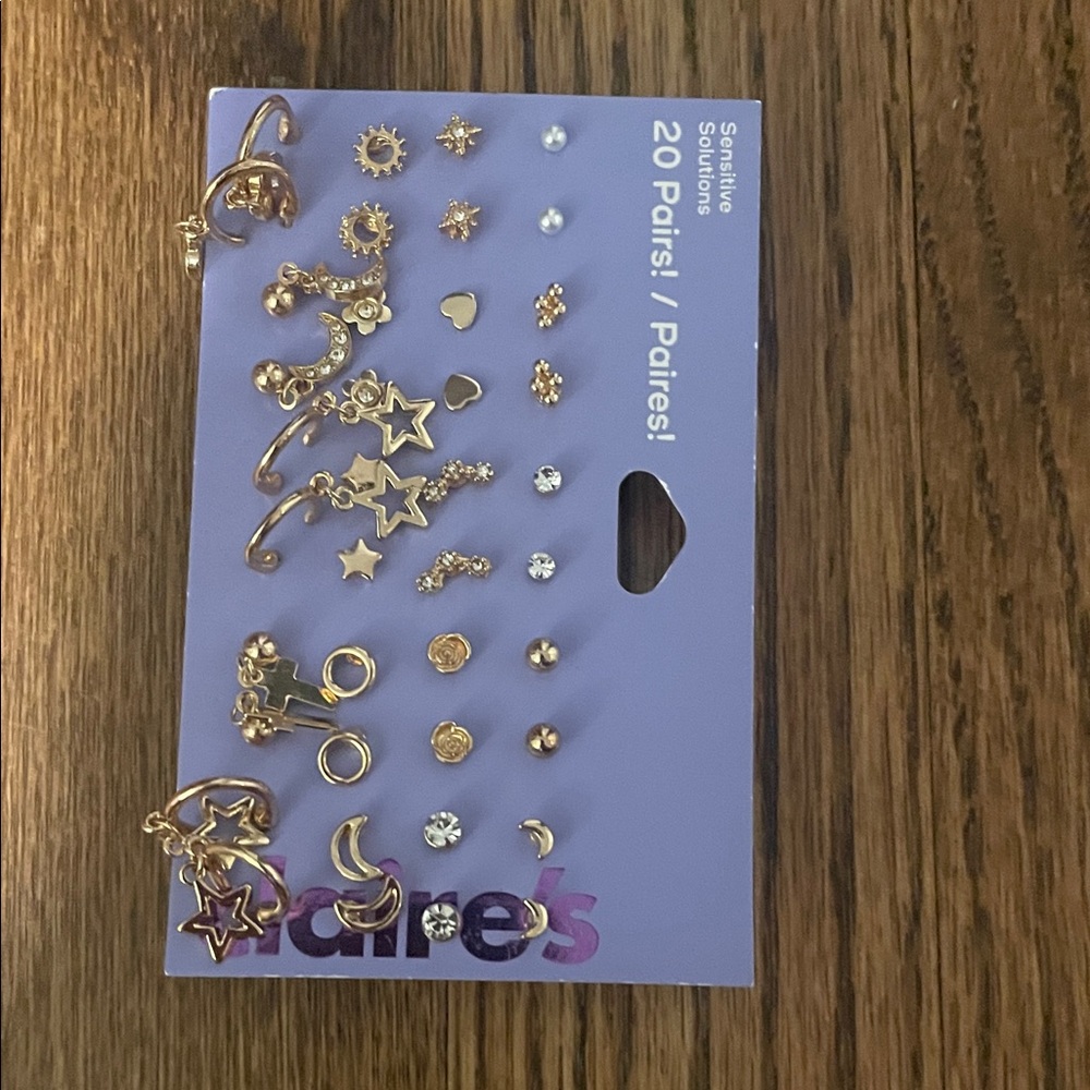Claire's Gold and Silver Earring Set with Stars and Moons